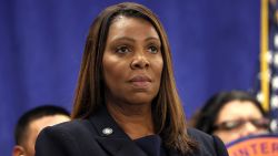 NEW YORK, NEW YORK - OCTOBER 21: New York Attorney General Letitia James stands silently during a press conference on October 21, 2025 in New York City. James announced a $1.5 million settlement with Alba Services Inc., Andrew Horan, the company's owner, and a network of demolition and construction companies for violating state workers' compensation laws and retaliation against injured workers, and for not addressing sexual harassment claims. The company must pay $1.4 million to former and current Alba employees and $100,000 to a settlement administrator. The Trump administration fired two federal prosecutors in the Eastern District of Virginia who opposed the indictment against James, ahead of Friday's arraignment. (Photo by Michael M. Santiago/Getty Images)